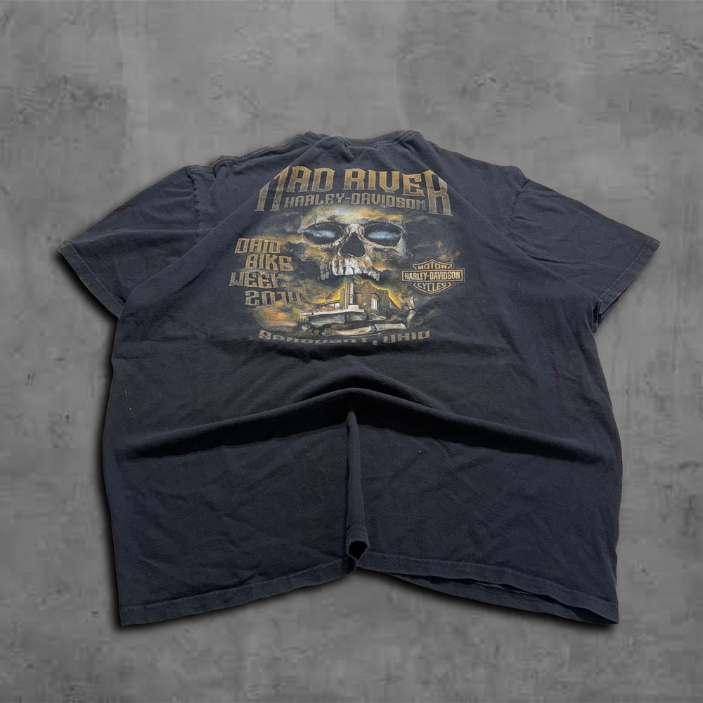 Y2K Relaxed Harley Davidson Streetwear Graphic Tee